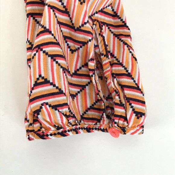 Stylus High-Low Peasant Blouse Women’s Petite Small Split Neck Chevron Boho - Picture 6 of 11